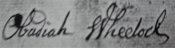 Signature of Obadiah Wheelock, Jr.